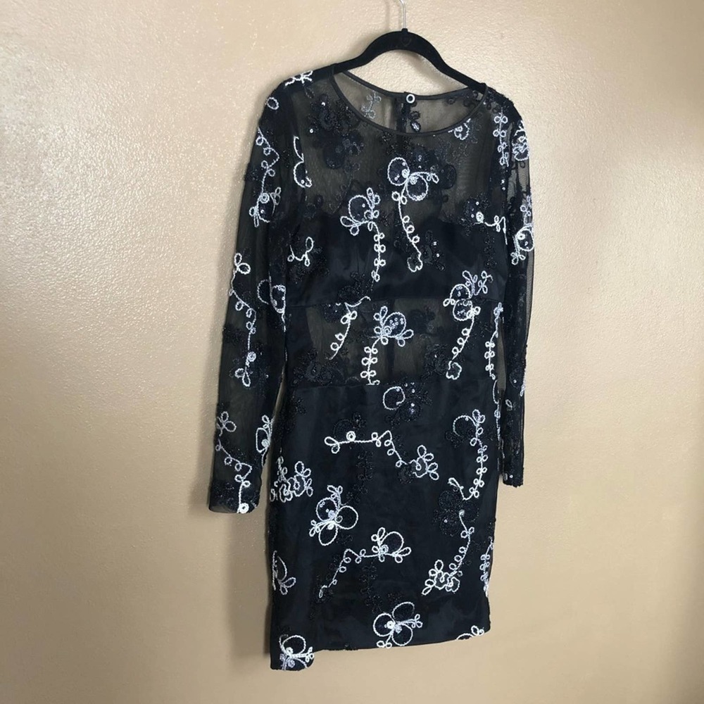 Black Beaded Night Out Dress